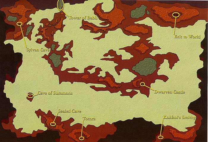 Carte du monde souterrain de Final Fantasy IV
