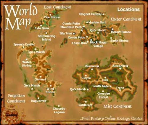 Carte du monde de Final Fantasy IX Carte du monde — Final Fantasy IX (1)