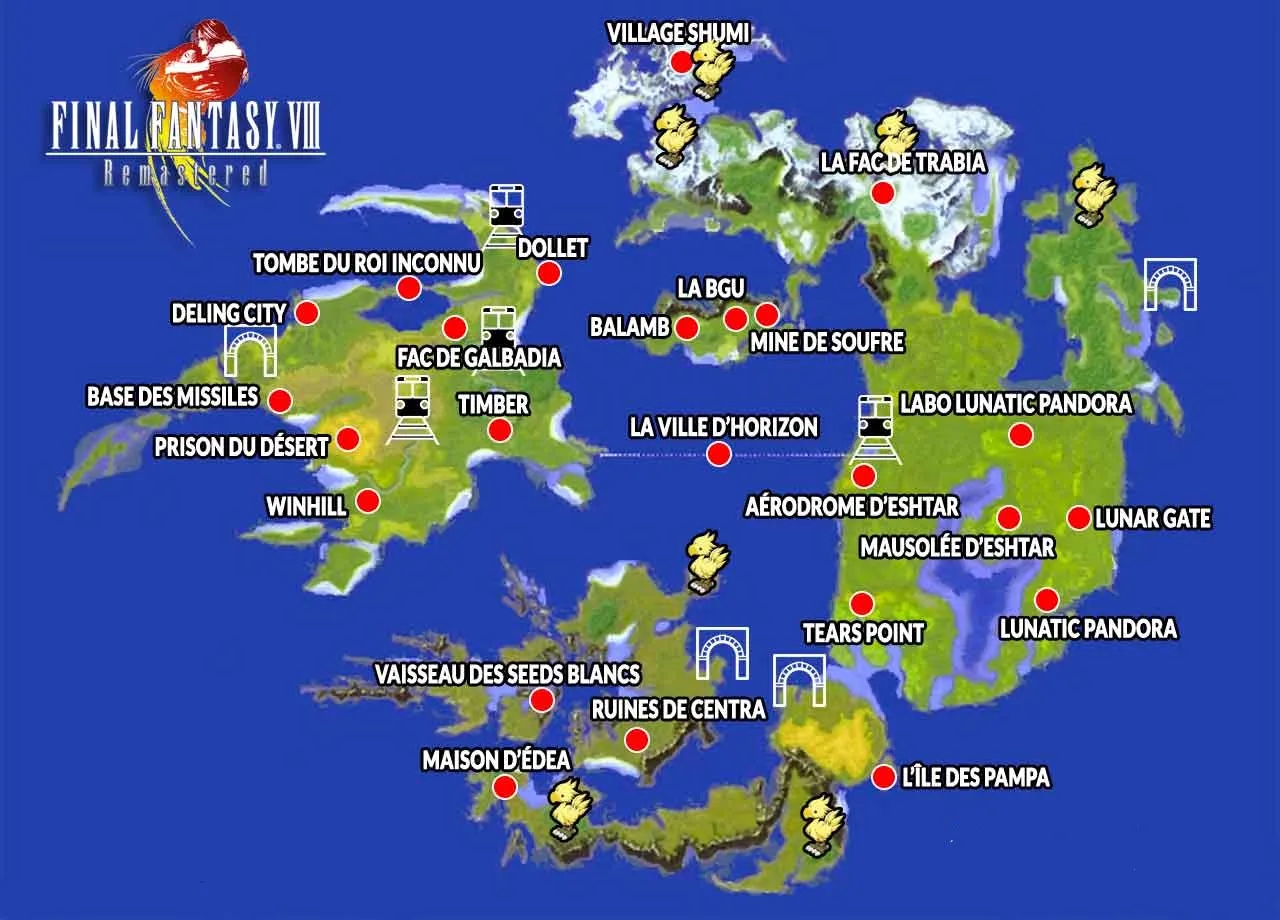 FF8 World Map — cliquez pour agrandir FF8 World Map