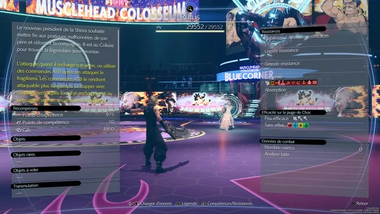 Combat Rufus Shinra — capture 2 sur 9