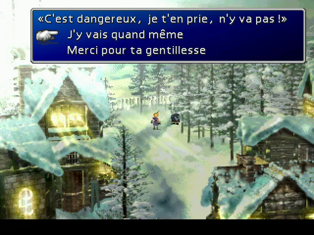 Un villageois vous empêche d'aller plus loin sans Surf des neiges