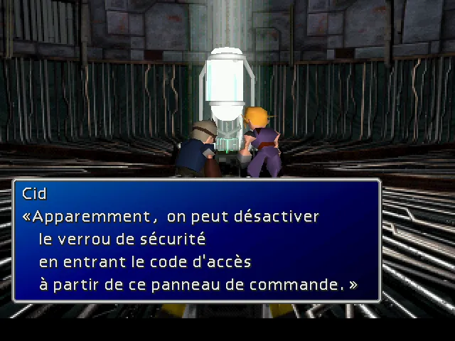 Le code pour la Méga-Matéria doit être tapé ici