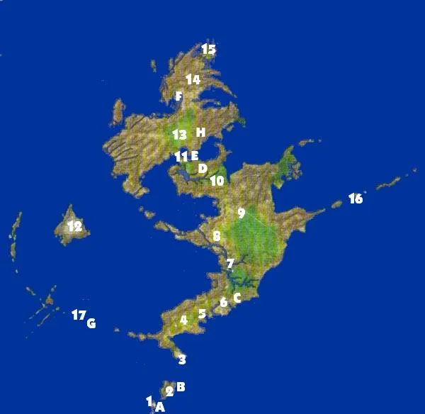 Carte du monde de Spira — Final Fantasy X